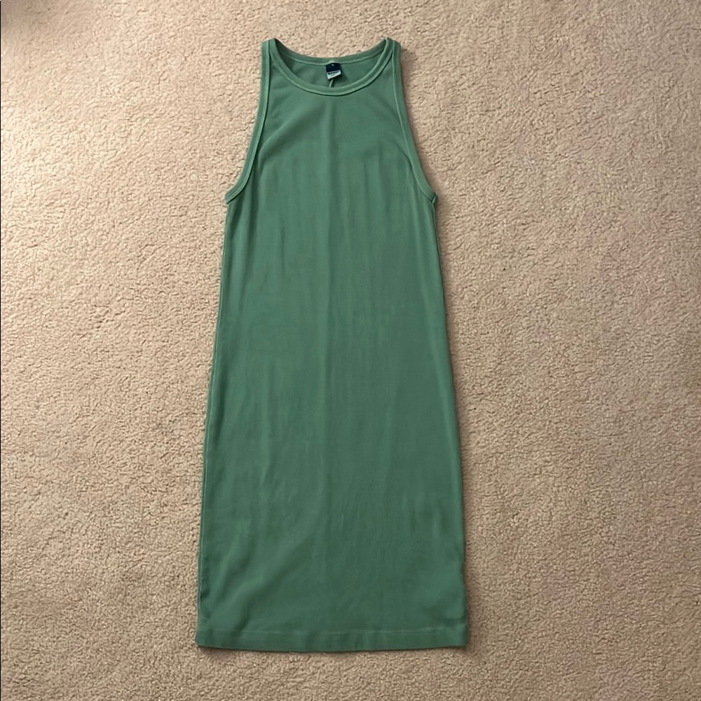 Old Navy Green Sheath Halter Midi Dress